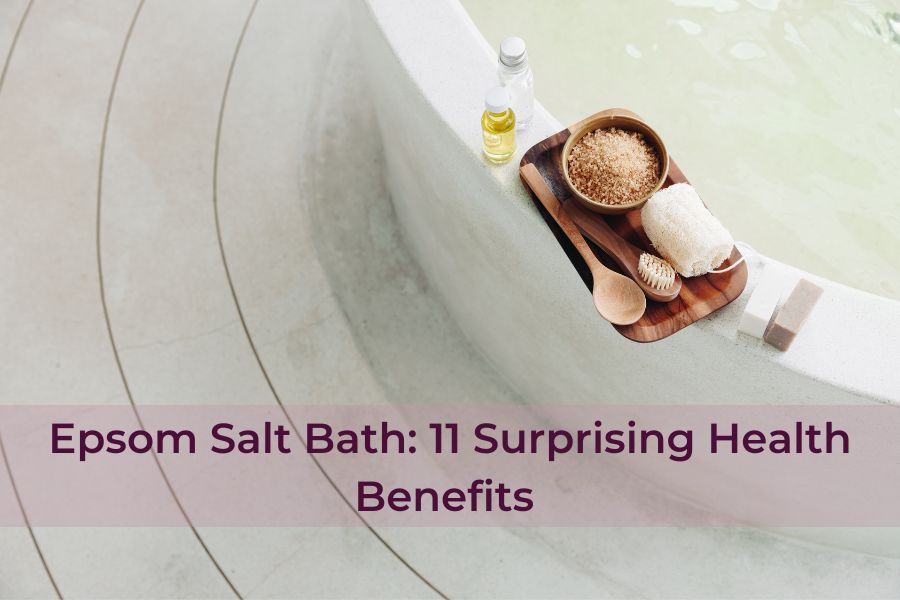 Bath with epsom salts and oils